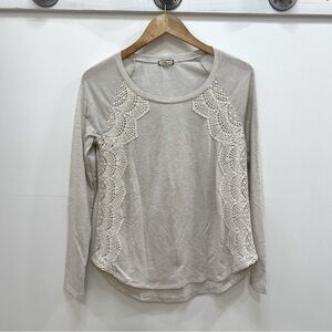 Eyeshadow Lace embellished long sleeve t shirt